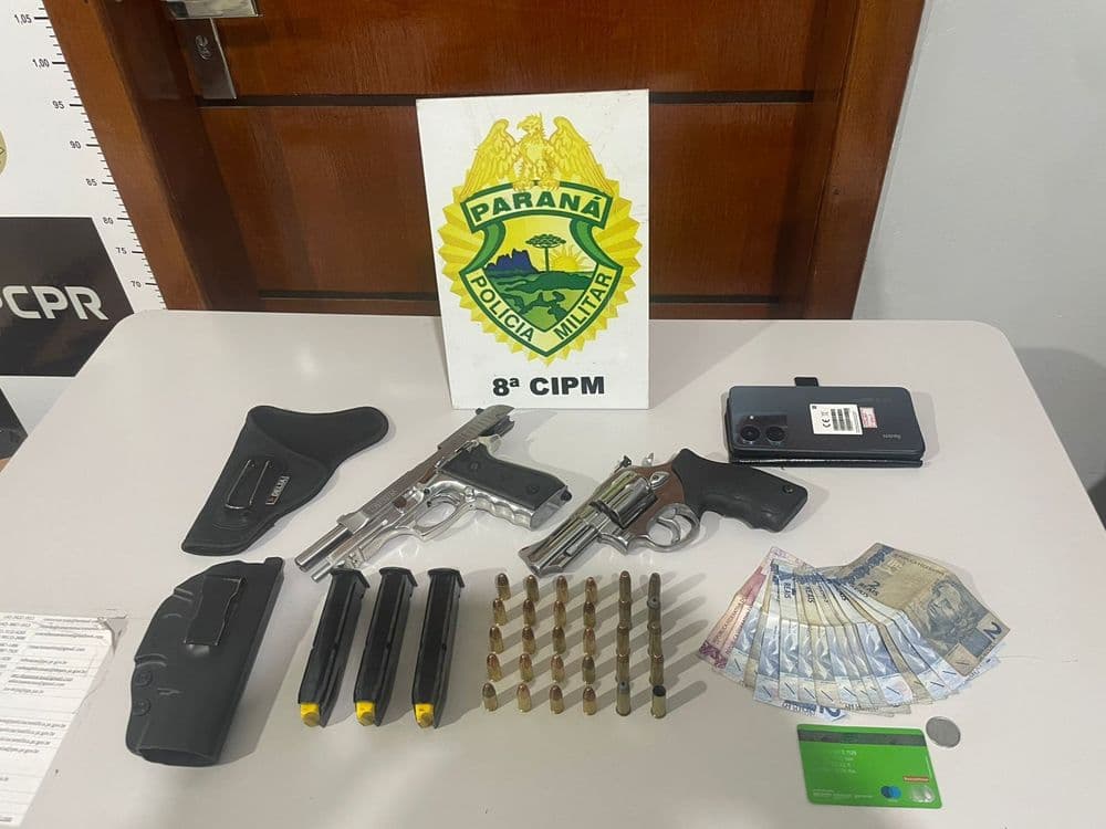Disparos em Irati mobilizam Rotam: dupla é presa e armas são apreendidas em Guamiranga